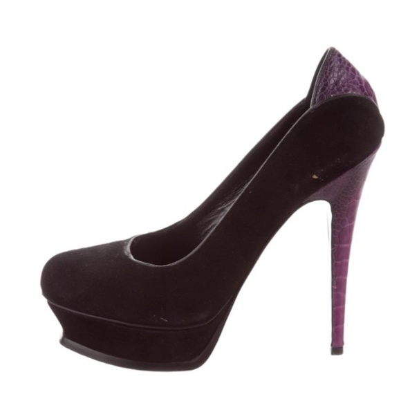 YVES SAINT LAURENT Ostrich Leg Tribute Pumps Sz8.5 - Picture 2 of 5